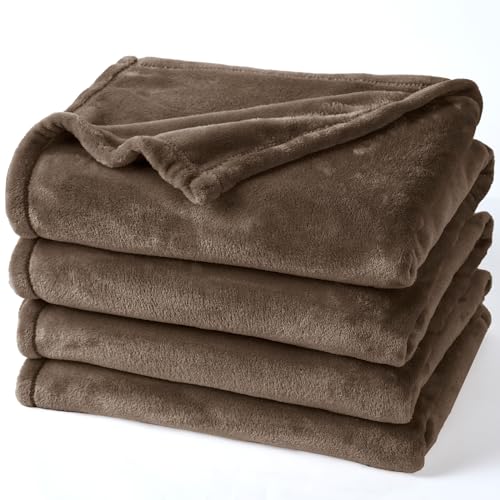 Phf Ultra Soft Fleece Blanket Twin Size, No Shed No Pilling Luxury Plush Cozy 300Gsm Lightweight Blanket For Bed, Couch, Chair, Sofa Suitable For All Season, 66' X 90', Cocoa Brown
