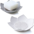 PARVY Soap Tray, Flexible Silicone Soap Dish, Soap Case Holder for Bathroom Shower Waterfall Drainer Kitchen, Keep Soap Dry & Ea