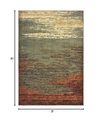 HomeRoots Polypropylene 3’x5’ Blue and Brown Distressed Area Rug