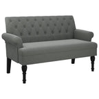vidaXL 47 W Small Loveseat, Fabric Chesterfield Sofa with Button Tufting & Rolled Armrests for Small Spaces, 2 Seater Couch for Living Room & Bedroom, Dark Gray