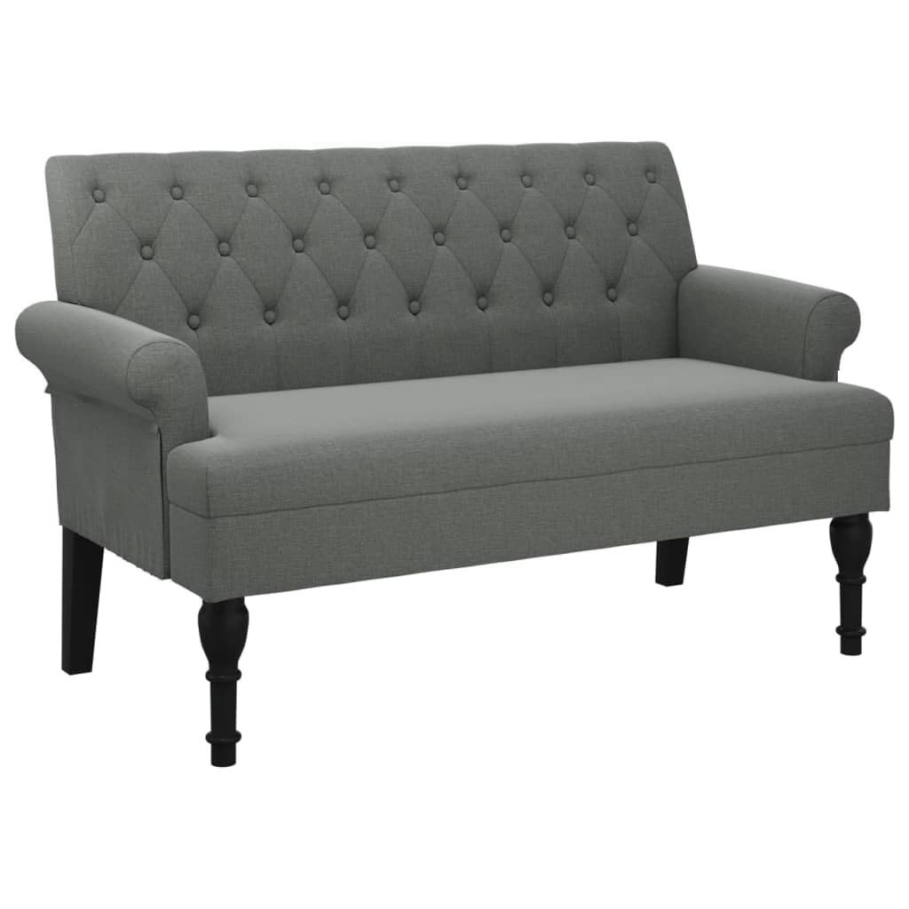 vidaXL 47 W Small Loveseat, Fabric Chesterfield Sofa with Button Tufting & Rolled Armrests for Small Spaces, 2 Seater Couch for Living Room & Bedroom, Dark Gray