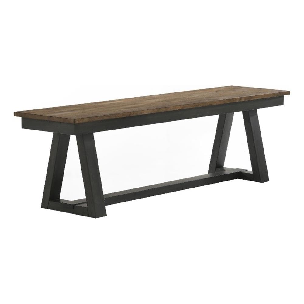 Intercon Harper Backless Bench with Trestle-Styled Base, Brushed Brown & Pecan