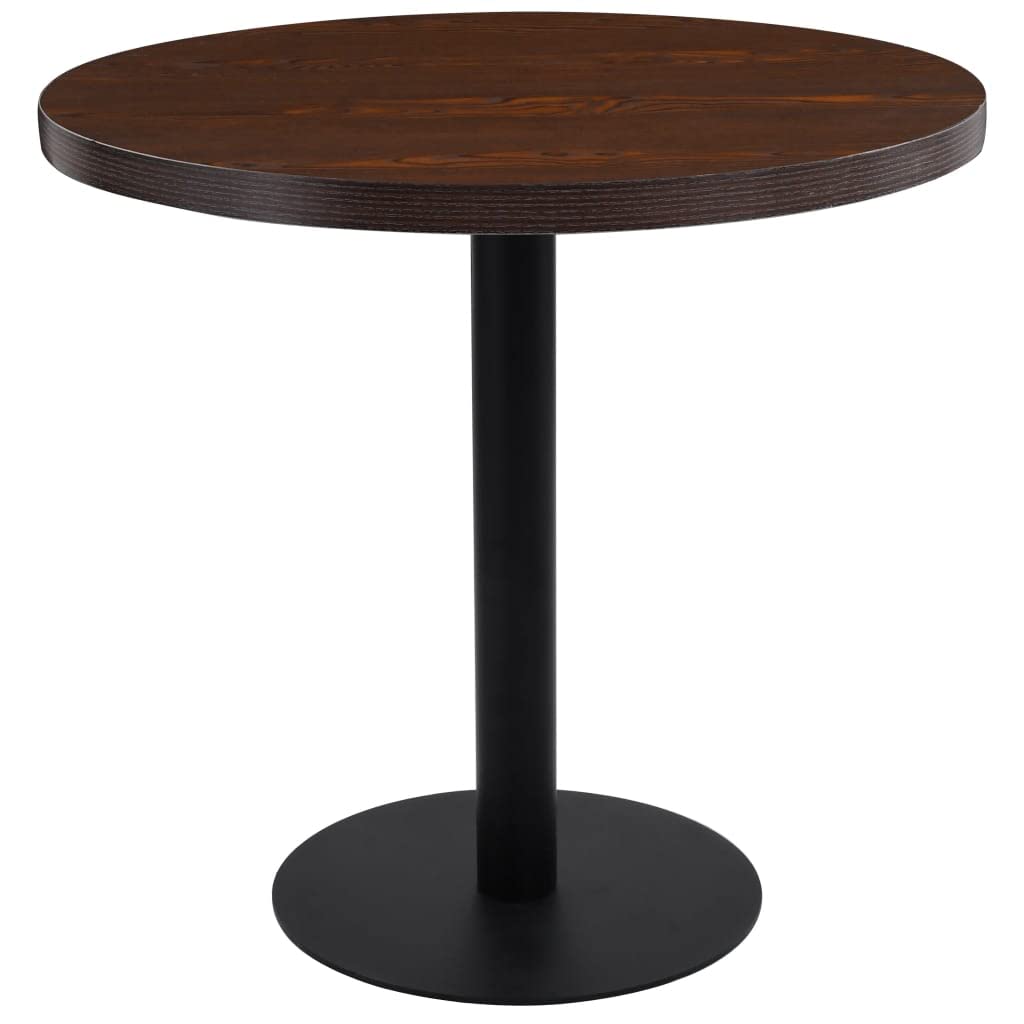 vidaXL Bistro Table Coffee Shop Bar Dinner Dining Room Kitchen Restaurant Desk Stand Easy to Assemble and Clean Dark Brown 80cm MDF