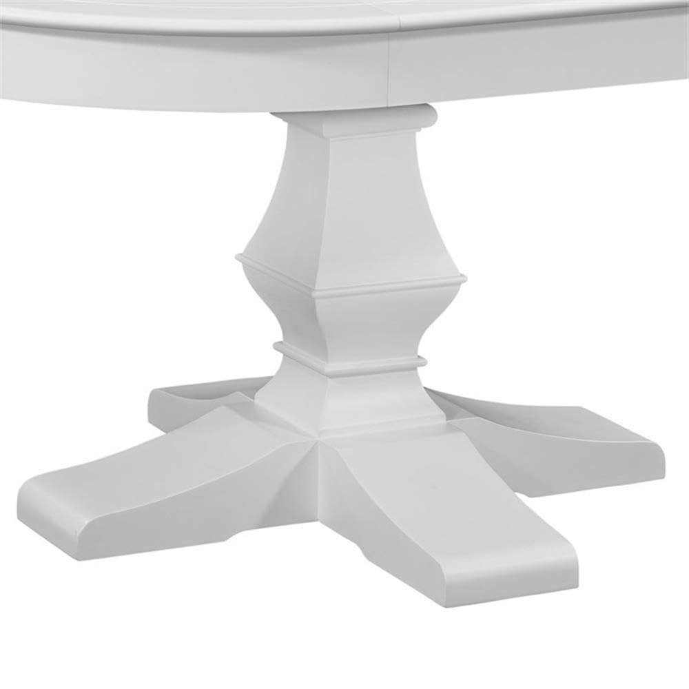 American Woodcrafters Cottage Traditions Round Eggshell White Wood Pedestal Dining Table