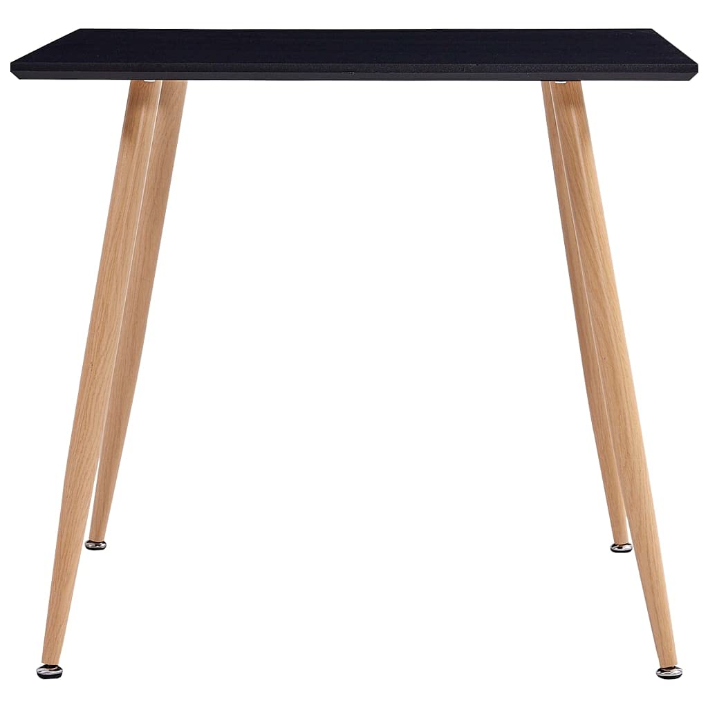 vidaXL Dining Table with Square MDF Tabletop and Robust Steel Legs, Scandinavian Style, Easy-to-Clean, for Kitchen/Dining Room/Interior Spaces, Black and Oak, 31.7&quot;x31.7&quot;x28.7&quot;