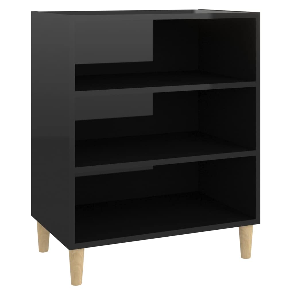 vidaXL Sideboard High Gloss Black 22.4&quot;x14&quot;x28&quot; Chipboard