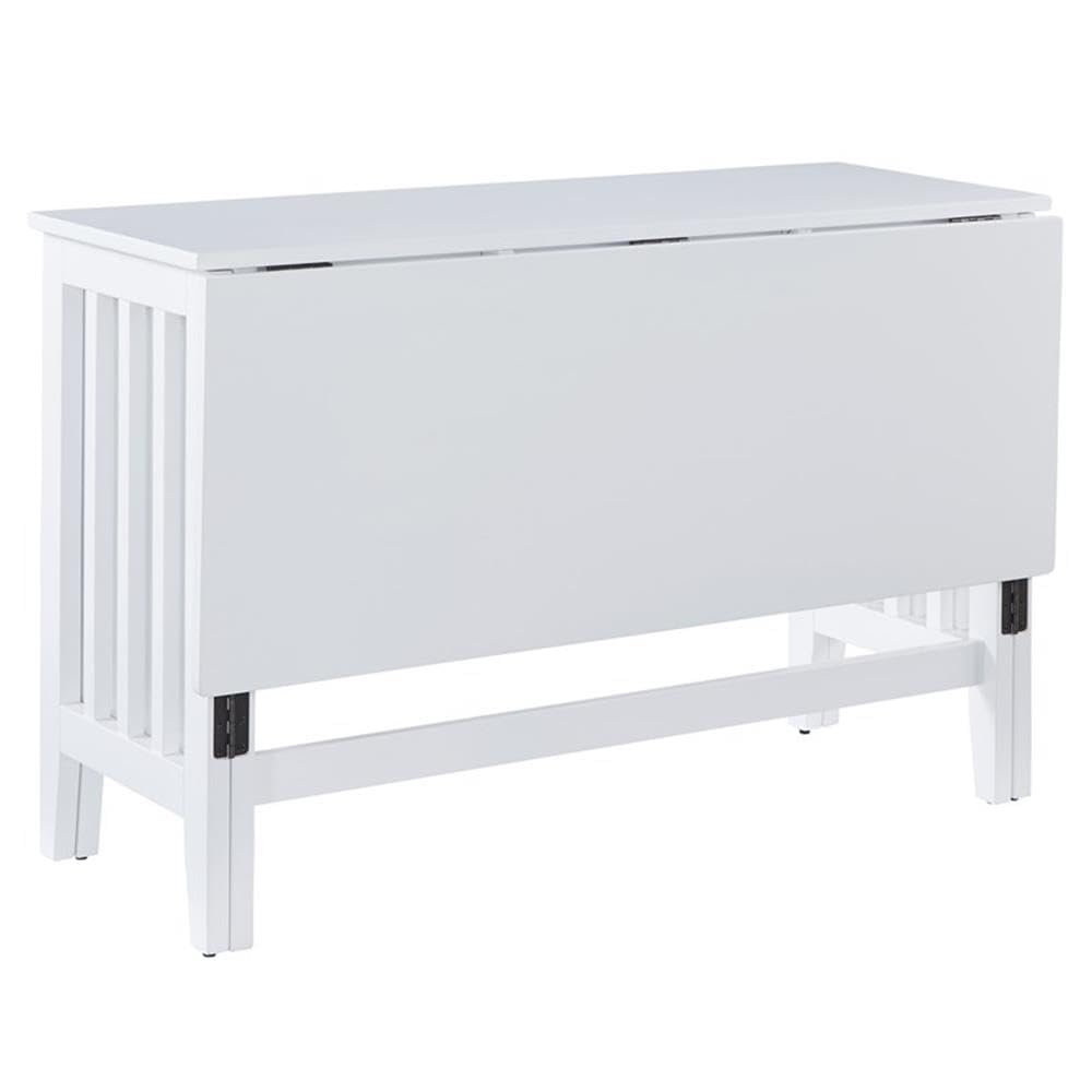 Progressive Furniture Southport Wood Drop Leaf Dining Table in White