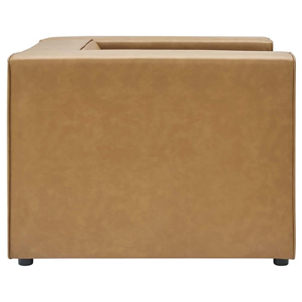 Modway Mingle Vegan Leather Lounge Armchair, Tan