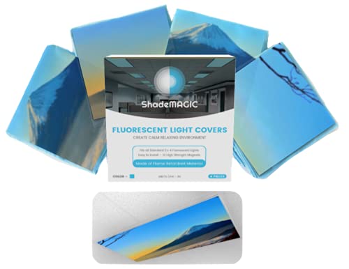 Shademagic Fluorescent Light Covers For Classroom Office - Light Filter Pack; Eliminate Harsh Glare That Causing Eyestrain And H