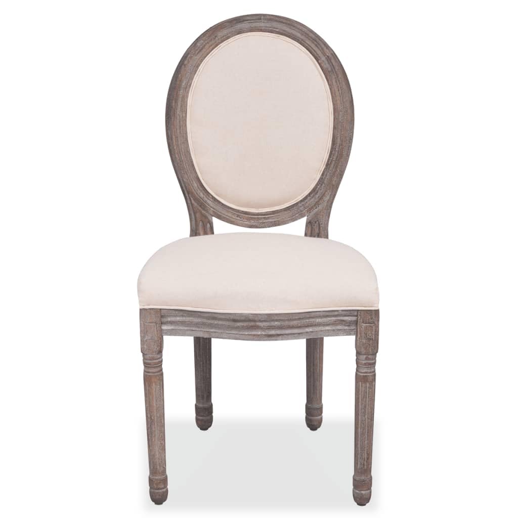 vidaXL Dining Chairs Set of 6 Cream Fabric