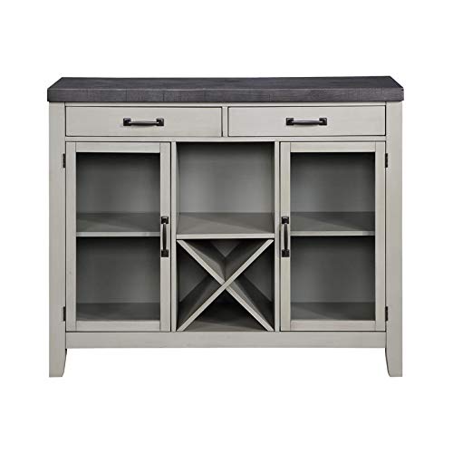 Steve Silver Hyland Stone Gray and Charcoal Wood Server