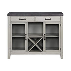 Steve Silver Hyland Stone Gray and Charcoal Wood Server