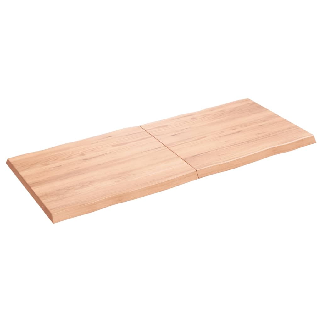 vidaXL Light Brown Solid Oak Wood Table Top, 55.1&quot;x23.6&quot;x(0.8&quot;-1.6&quot;)