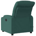 vidaXL Electric Massage Recliner Chair - Wingback, Vibrating, Motorized Recline, Cupholders, Side Pocket, Dark Green Fabric, Cozy Armchair for Living Room/Office
