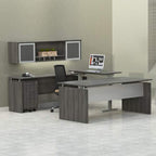 Safco Height Adjustable Compact Tall Table Desk - 24.5" to 50" H Mocha Laminate/Silver Frame