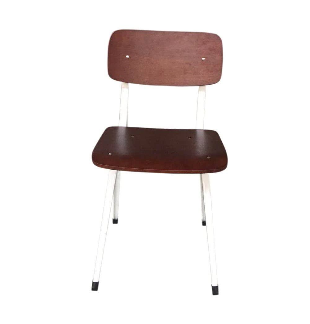 GFURN Rika Chair - Walnut Seat/Back & White Frame