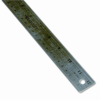 Westcott Stainless Steel Office Ruler With Non Slip Cork Base, 12' [Set Of 2]