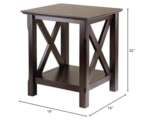 Ergode Wood Stafford End Table | Classic & Contemporary Design | Oyster Gray Finish | Drawer & Shelf | Solid & Composite Wood | 19.9' W x 18.9' D x 22' H (16018-VV) (40420-VV)