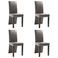 vidaXL 4-Piece Dining Chairs Set- Comfortable Faux Leather Upholstery with Ergonomic Design, Gray, Sturdy Solid Wooden Legs
