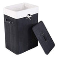 Bamboo Laundry Basket 72L Collapsible Bamboo With 1 Compartment Laundry Hamper Laundry Basket Removable Lining Large Laundry Bin