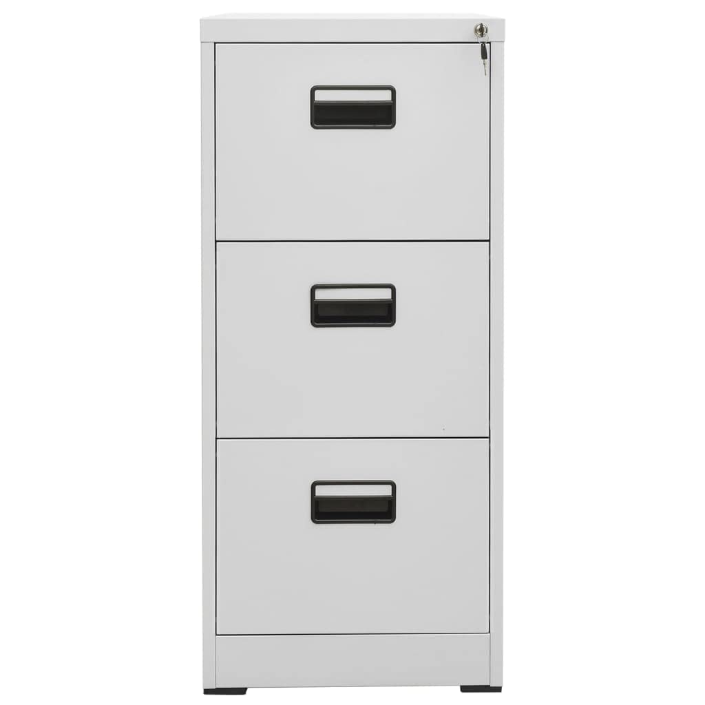 vidaXL File Cabinet with 3 Drawers Gray 40.4" Steel