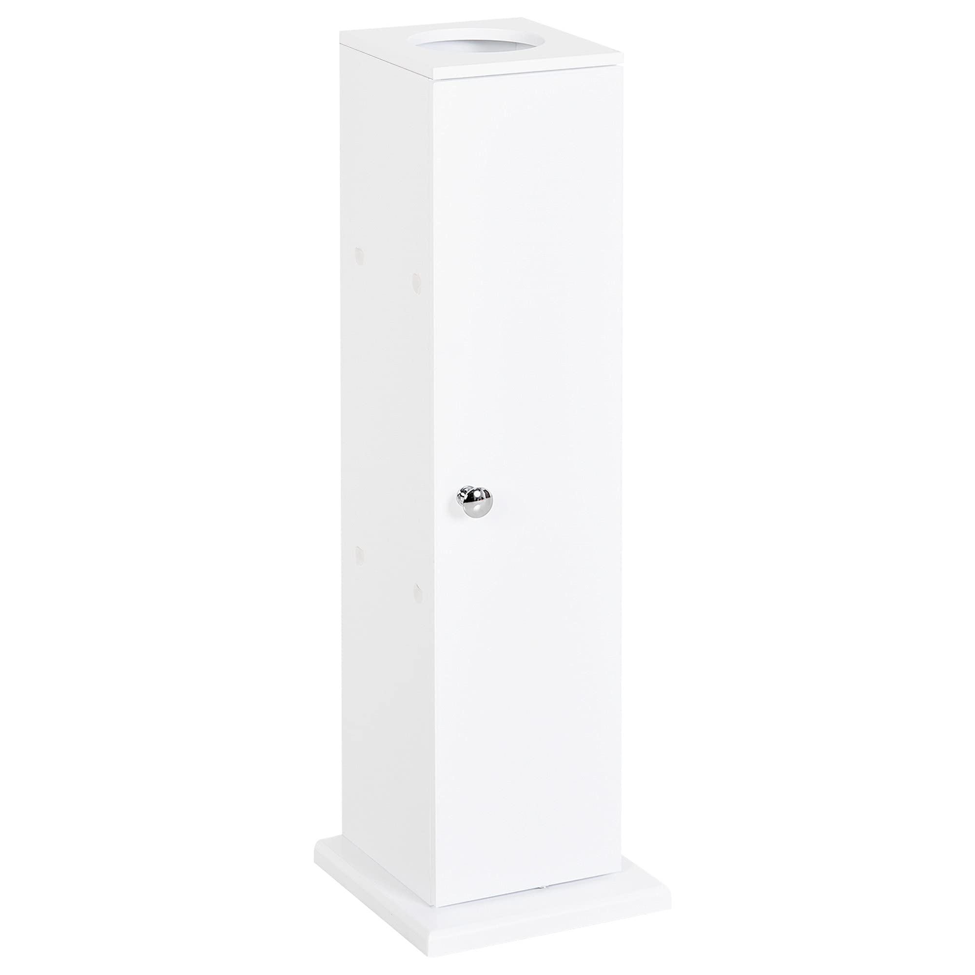 HOMCOM Toilet Paper Cabinet, Small Bathroom Corner Floor Cabinet with Doors and Shelves, Thin Storage Bathroom Organizer for Pap