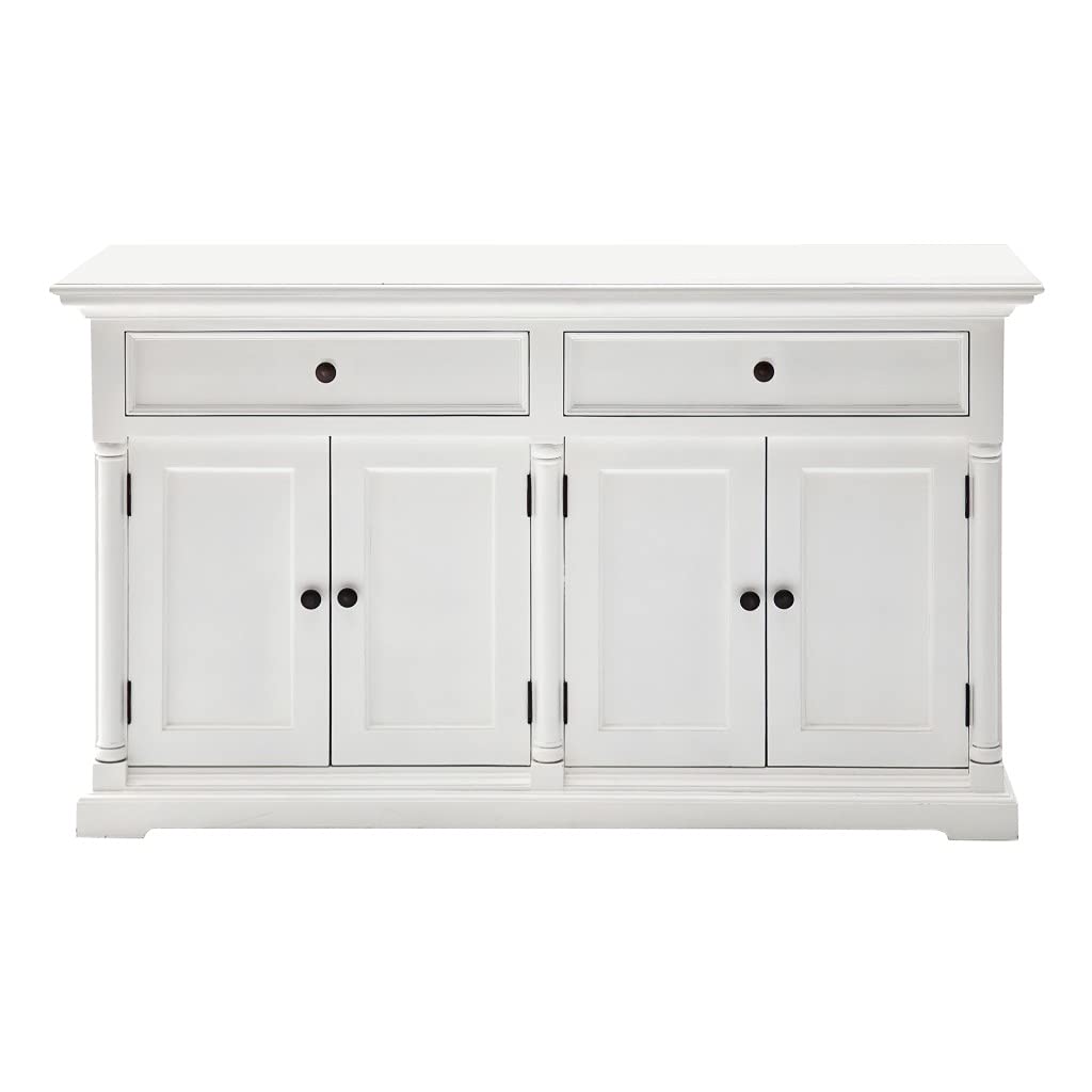 HomeRoots Mahogany, Medium-Density Fibreboard (MDF) Modern Farm White Two Door Buffet Server