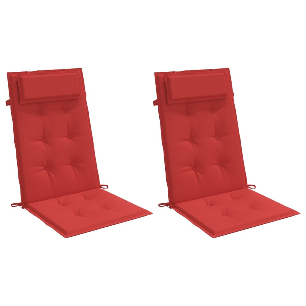 Vidaxl Cushions 2 Pcs For Highback Chairs- Red Oxford Fabric, With Foam Fiber Filling- Durable And Water-Resistant Cushion For I