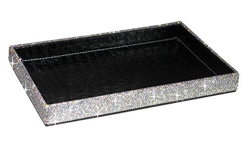 BestblingBling Classic Bling Rhinestone Jewelry or Makeup Storage Box Organizer Display Storage case for Desk or Table(Silver)