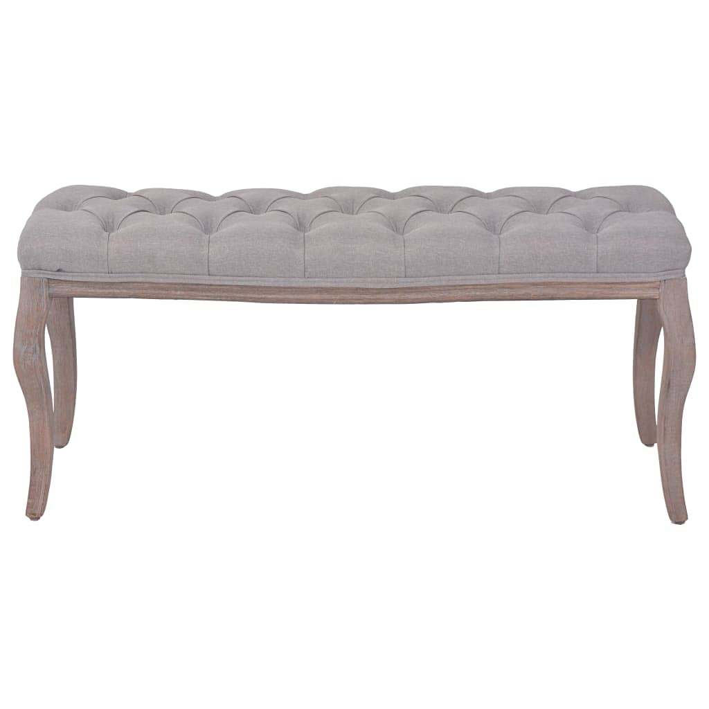 vidaXL Dining Bench, Dining Bench with Padded Seat, Upholstered Entryway Bench for Bedroom Living Room Hallway, Fabric Solid Wood Light Gray