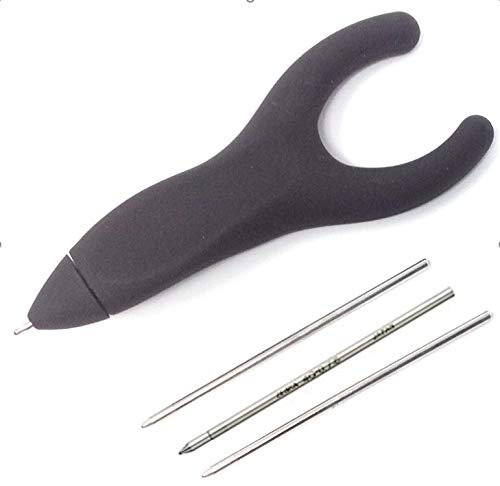 Penagain Ergosof, Ballpoint Pen, Black Pen With 2 Black Refills, 1 Blue Zebra Refill