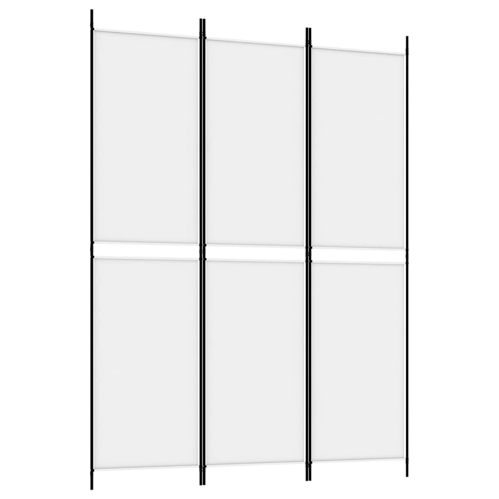 vidaXL White 3-Panel Room Divider, Stylish Fabric Room Partition with Iron Frame, Foldable Design for Easy Storage, Perfect for Bedroom or Living Room Separation - 7.32 Pounds