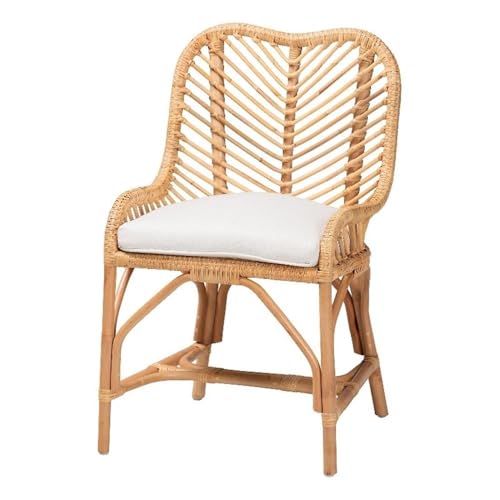 Baxton Studio Arween Modern Bohemian Natural Brown Rattan Dining Chair