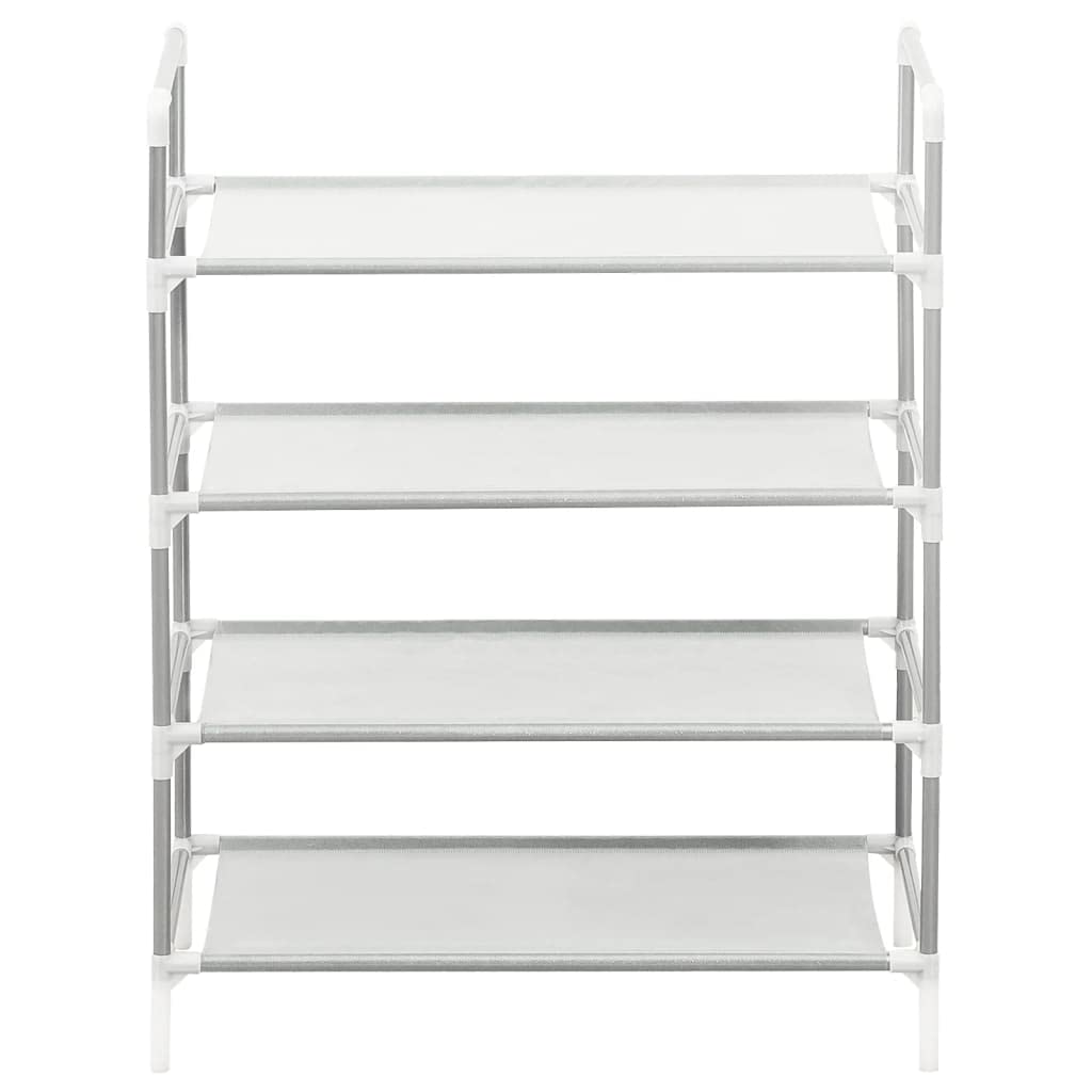 vidaXL Silver Shoe Rack - Industrial Style Metal Frame with Non-woven Fabric Shelves - Lightweight, Sturdy & Easy to Assemble - Perfect for Organizing Shoes & Keeping Your Space Tidy