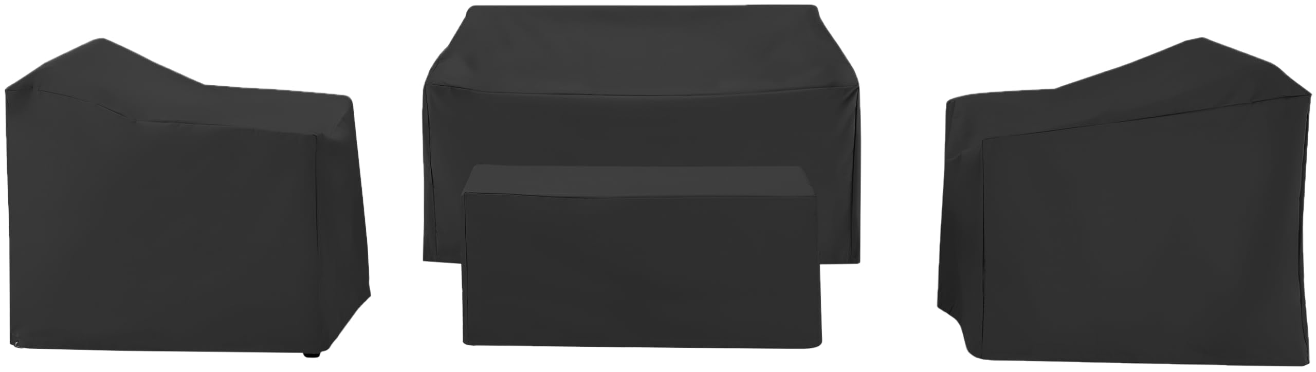 Crosley Furniture Patio Furniture Covers, Waterproof 4-Piece Cover Set For Outdoor Chairs, Loveseat, Table, Black