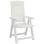 vidaXL Modern Style 2-Piece Patio Reclining Chairs Set - Lightweight, Foldable & Adjustable Backrest - White Polypropylene Outdoor Chairs