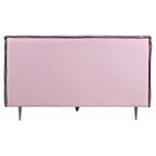Acme Metis Top Grain Leather Upholstered Eastern King Bed in Pink