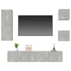 vidaXL 5 Piece TV Cabinet Set Concrete Gray Engineered Wood