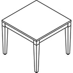 Lorell Mahogany Finish Solid Wood Corner Table
