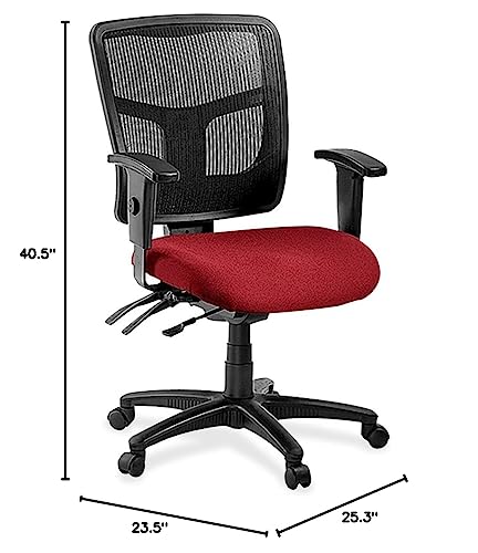 Lorell 86000 Series Managerial Mid Back Office Chair In Real Red