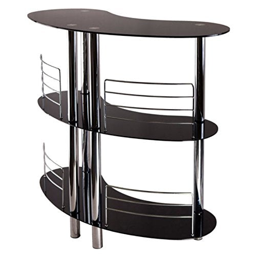 Ergode Deluxe Wood Sasha Accent Table | Sleek Curved Design | Ample Storage | Black Finish | Multiple Finishes Available | Assembly Hardware Included | 20" W x 20" D x 27" H (93347-VV)