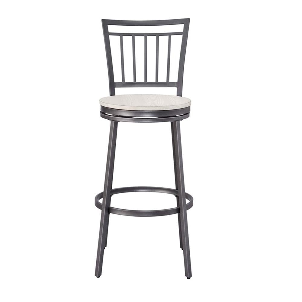 American Woodcrafters Jacey Gray Metal Swivel 30-inch Seat Height Bar Stool
