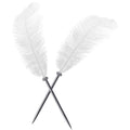 Simple Polymer 2 Pcs Feather Pen Black Ink Ballpoint Pen Vintage Feather Quill Wedding Signing Pen For Wedding Bridal Or Student