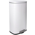 Arlopu 8 Gallon Step Trash Can, Stainless Steel Garbage Bin, Soft-Close Rubbish Bin with Removable Plastic Inner Bucket, Fingerp