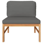 vidaXL Garden Middle Sofa with Dark Gray Cushions - Solid Teak Wood Outdoor Furniture