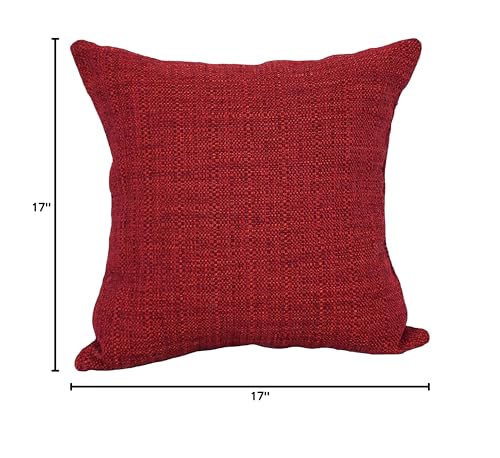 Blazing Needles Square Jacquard Throw Pillows, 17&quot;, Welby Pimento 4 Count