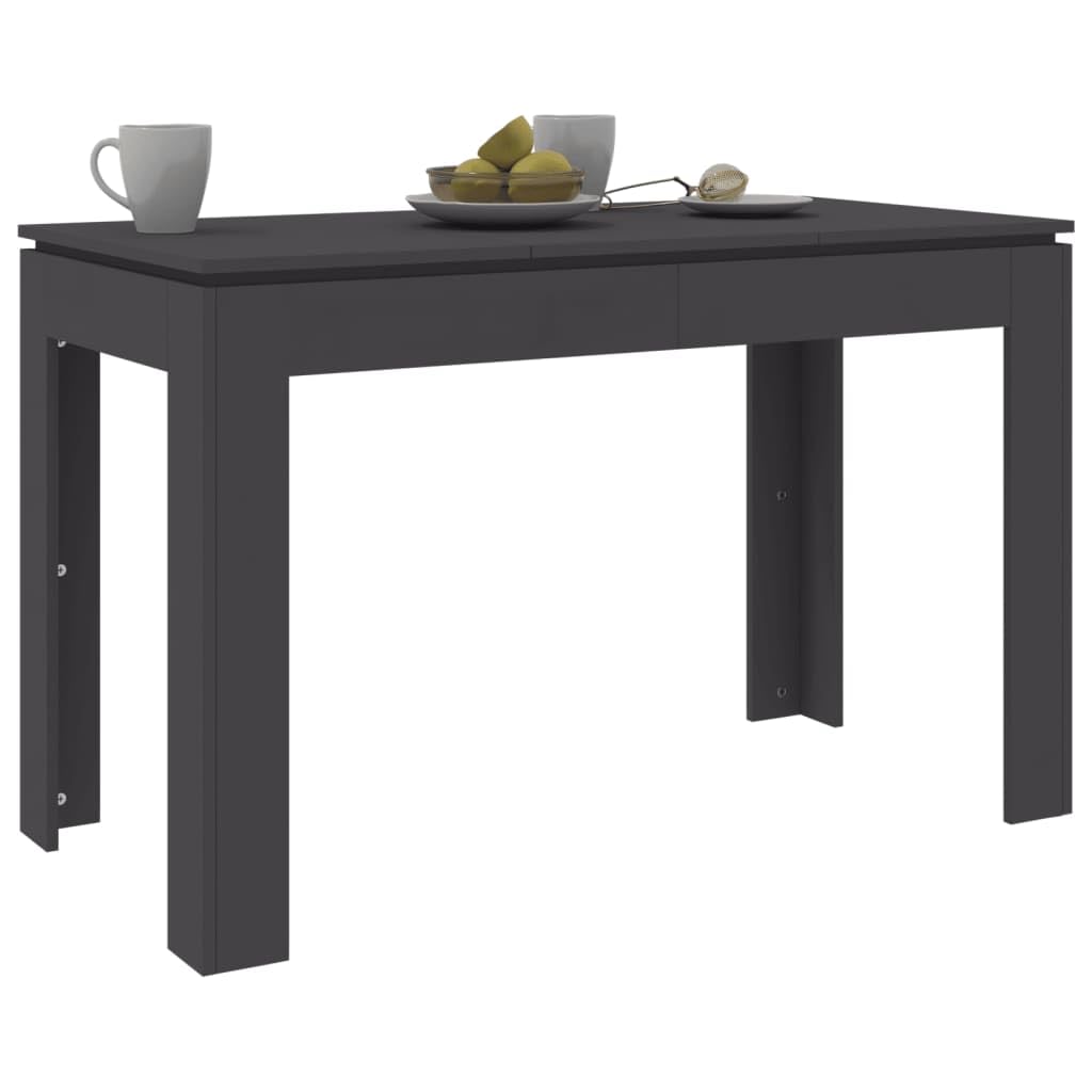 vidaXL Dining Table in Gray - Rectangular Modern Engineered Wood Table for Dining Room or Kitchen - Elegant and Durable Furniture with Easy Assembly and Cleaning