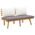vidaXL Patio Bench 45.3 with Cushions - Solid Acacia Wood - Light Wood & Dark Grey Cushions - Easy Assemble - Outdoor Use