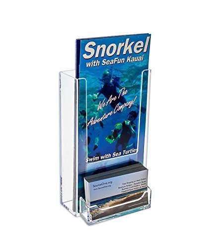 Amazon'Tall Boy' 4 Inch Brochure Holder Wall Mount/With Business Card Holder