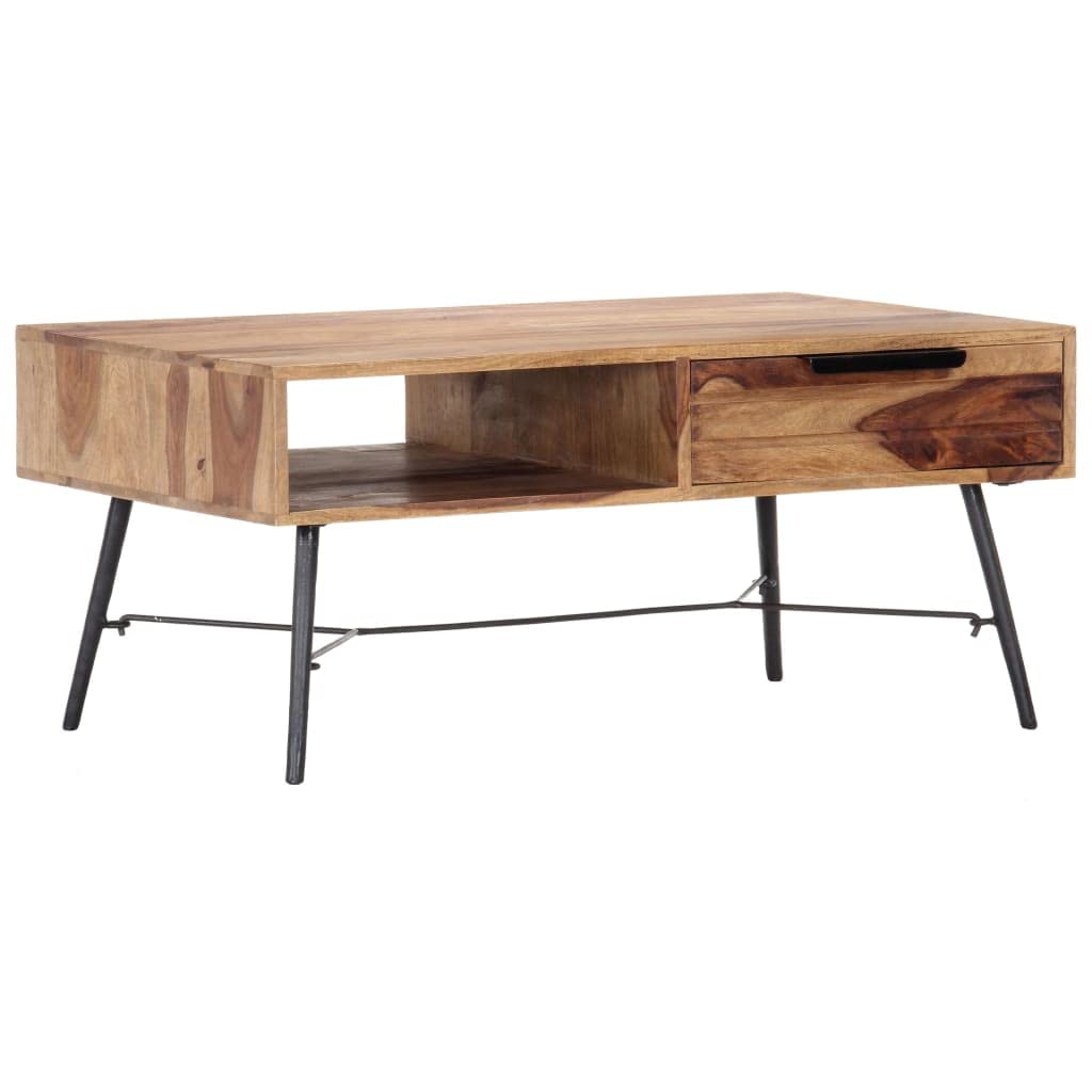 CHARMMA Coffee Table 34.6&quot;x21.7&quot;x15.7&quot; Solid Sheesham Wood